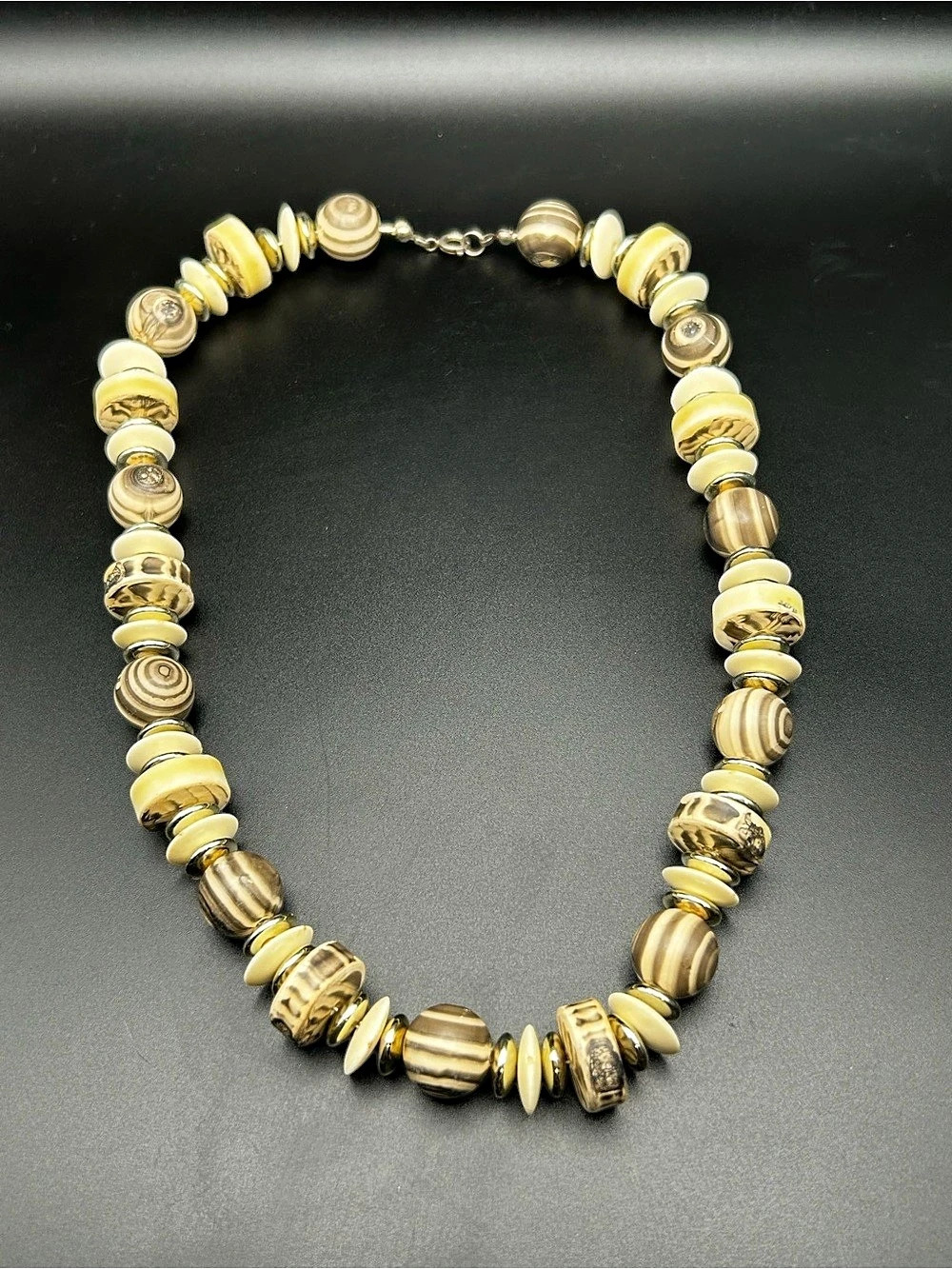 Brown & Gold Beaded Necklace